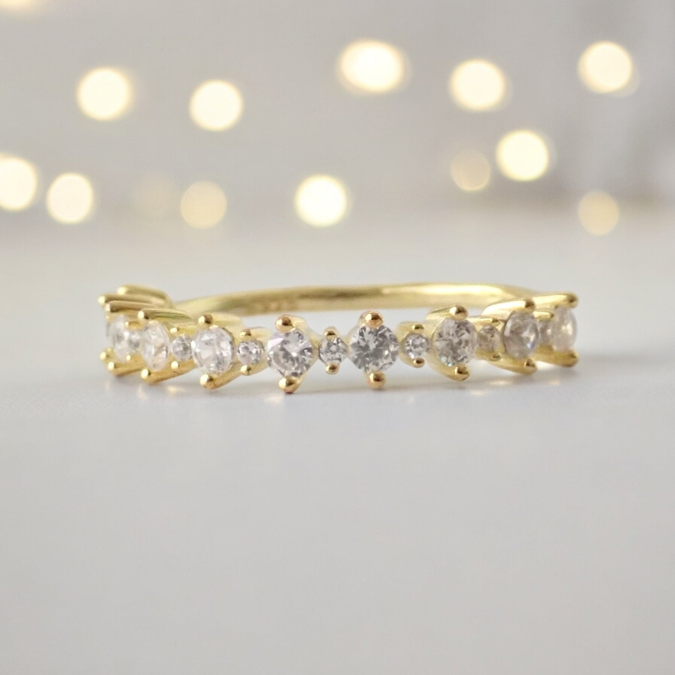 Half Eternity Diamond CZ Ring