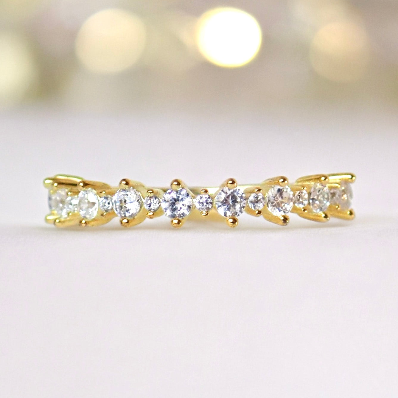 Half Eternity Diamond CZ Ring