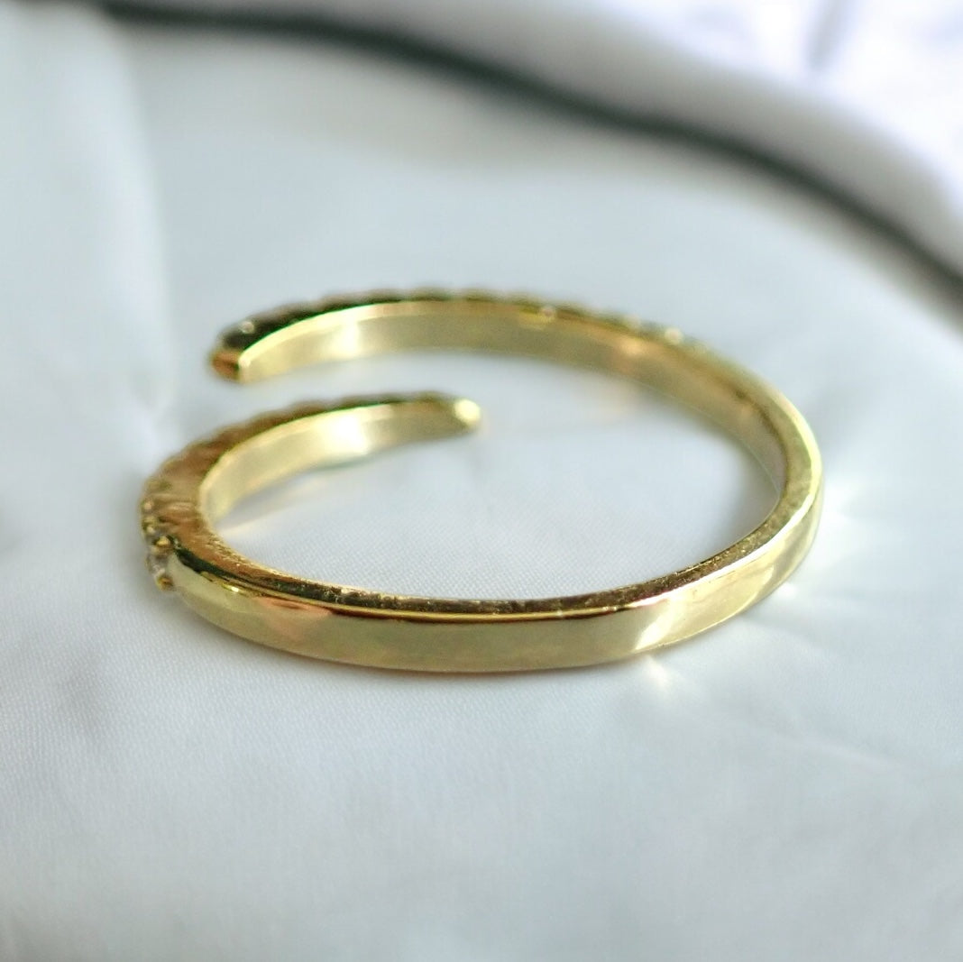 Diamond CZ Spiral Open Wrap Ring