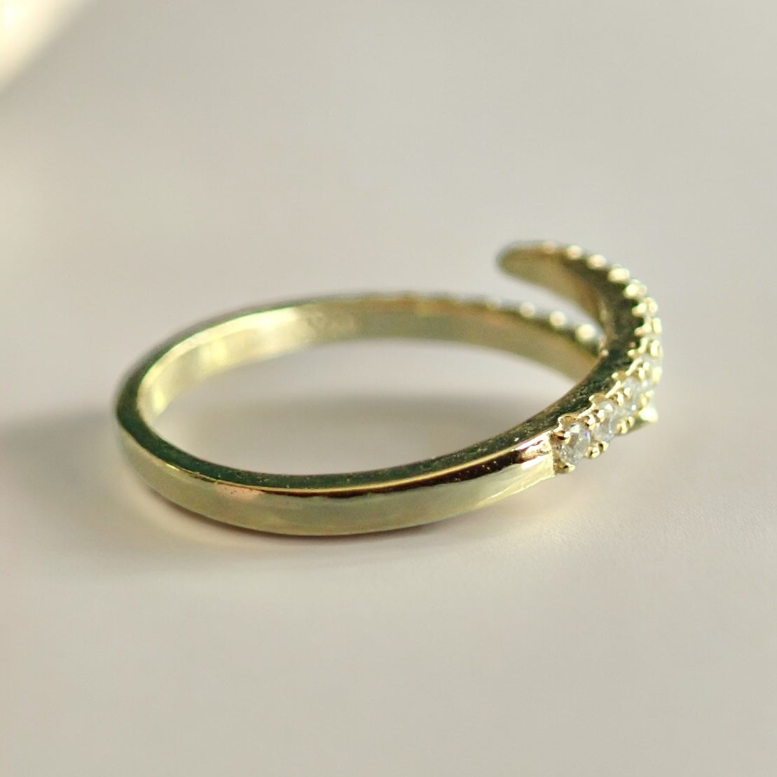 Diamond CZ Spiral Open Wrap Ring
