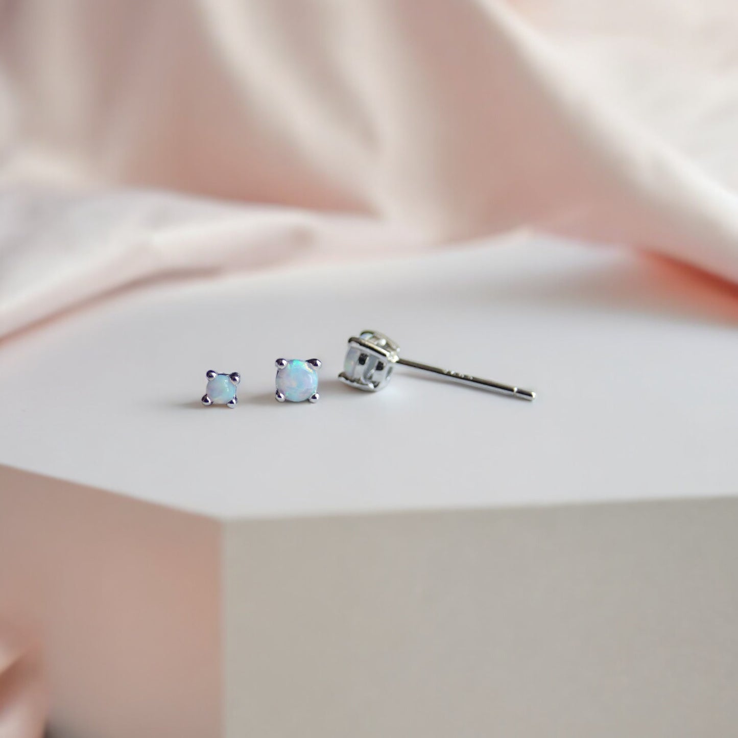 Opal Solitaire Stud Earring