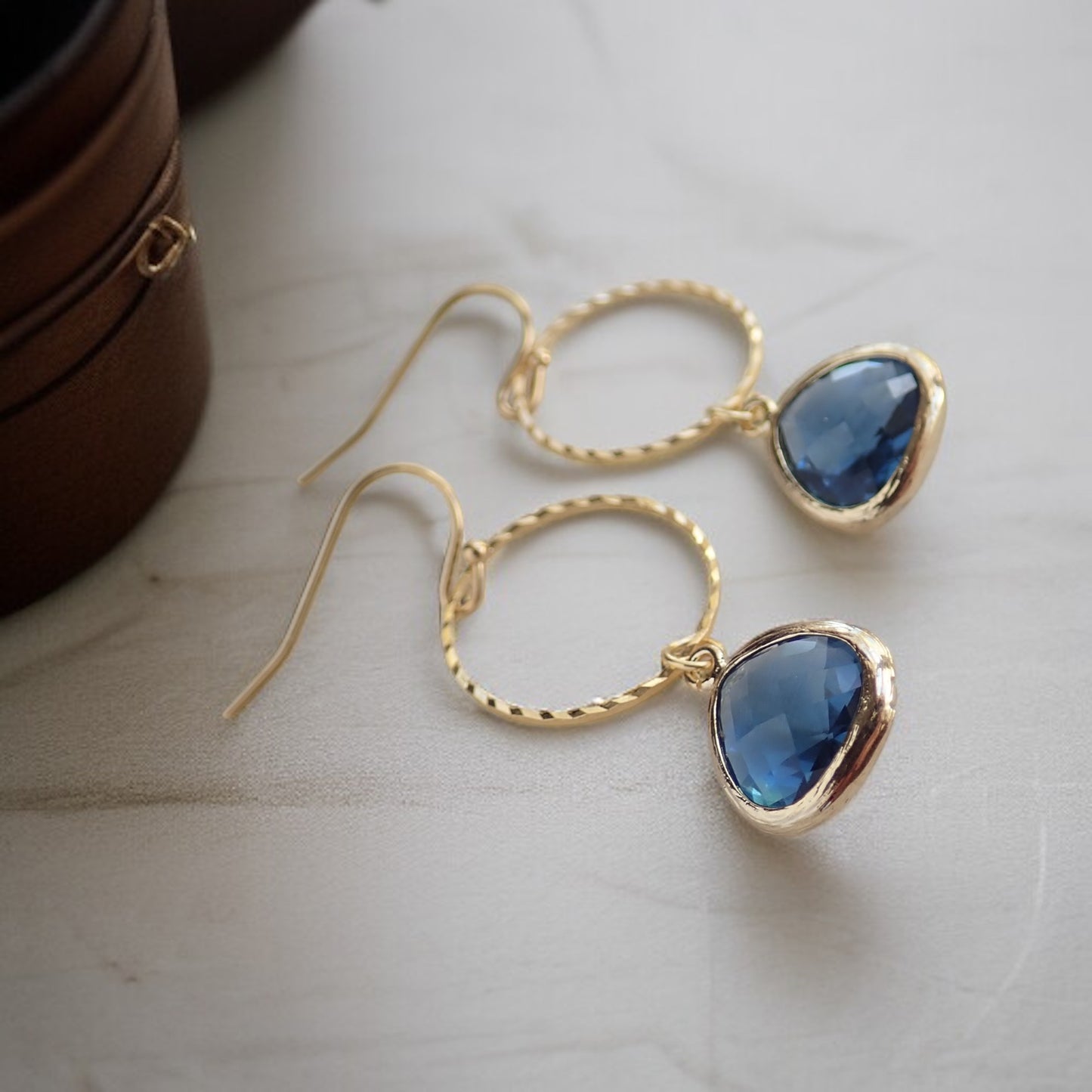 Sapphire Crystal Drop Earrings
