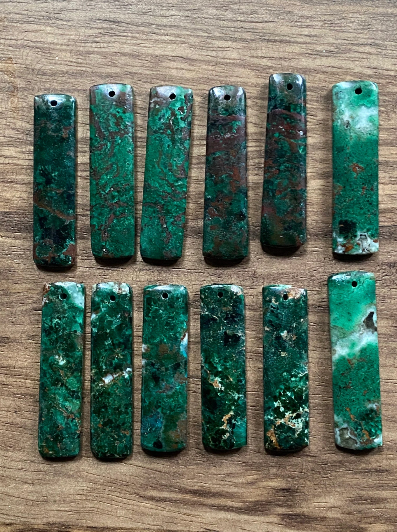 Mordichai Chrysocolla Malachite Stone Necklace