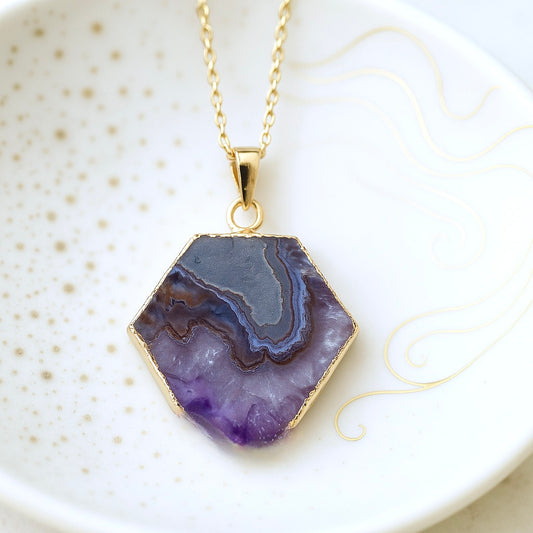 Anteros Amethyst Slice Necklace