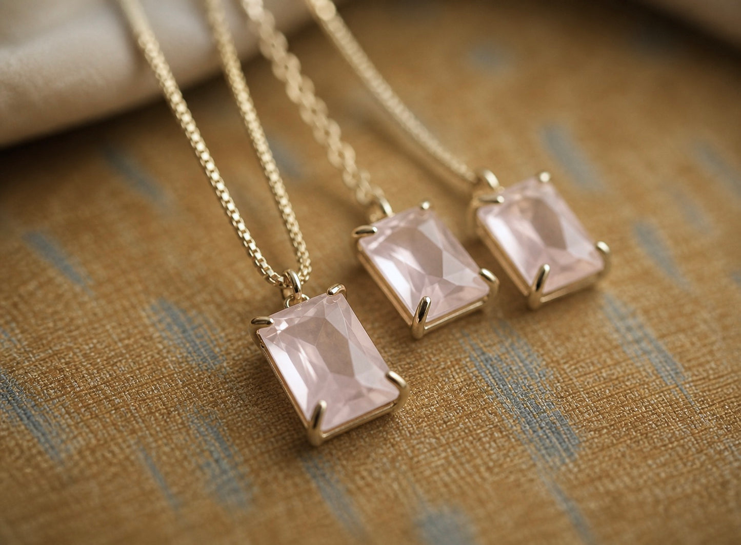 Rosamund Rose Quartz Necklace | Gold Filled Gemstone Pendant Necklace