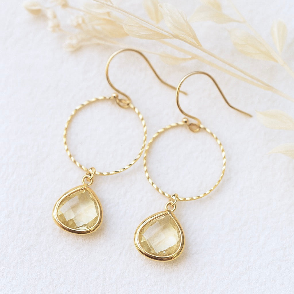 Citronelle Crystal Drop Hoops