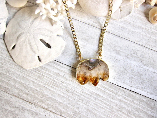 Half Moon Citrine Necklace