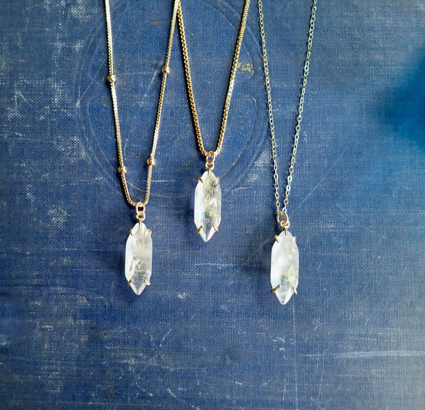 Raw Clear Quartz Crystal Pendant Necklace, 18k Gold Fill Gemstone Necklace, Boho Layering Jewelry