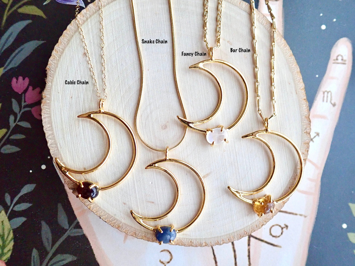 Moonstone Moon Necklace Gold, Crescent Moon Necklace, June Birthstone Crystal Necklace , Moon Gemstone Pendant, Handmade Jewelry Gift