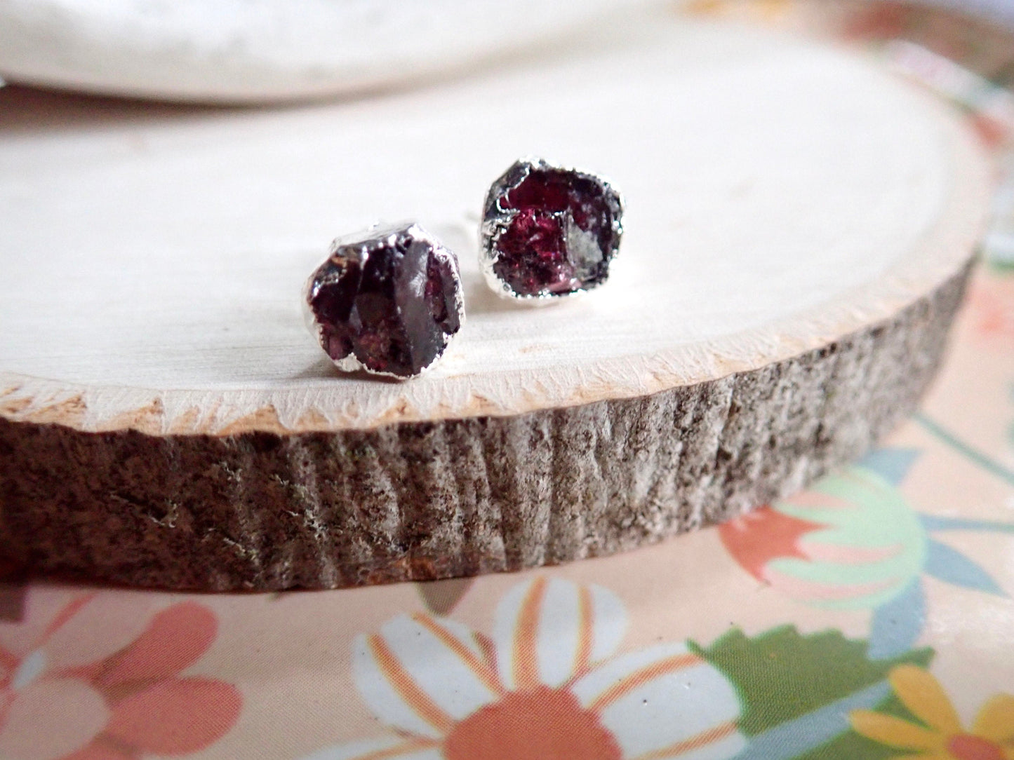 Judi Raw Garnet Earrings