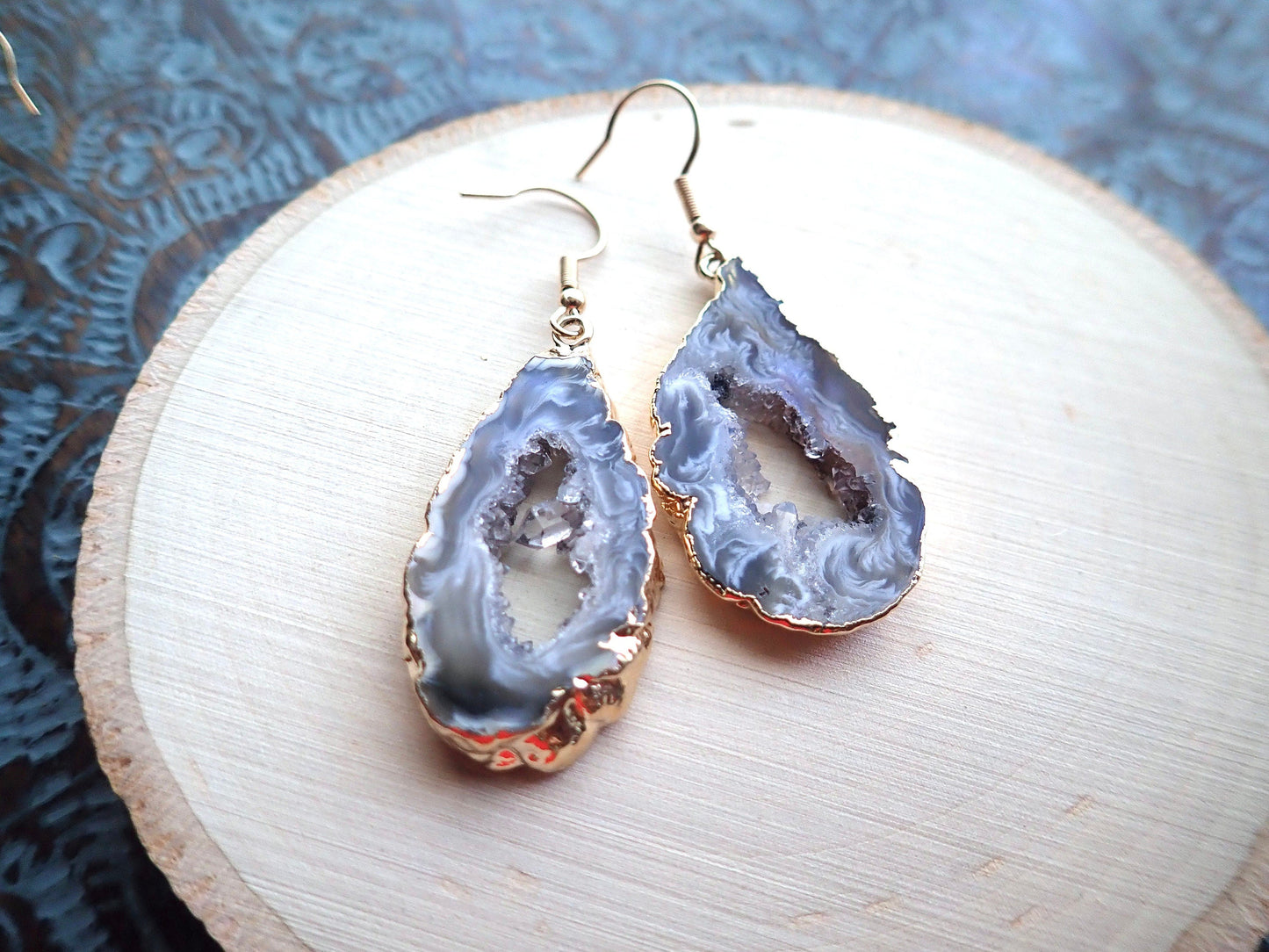 Little Galaxies Geode Earrings