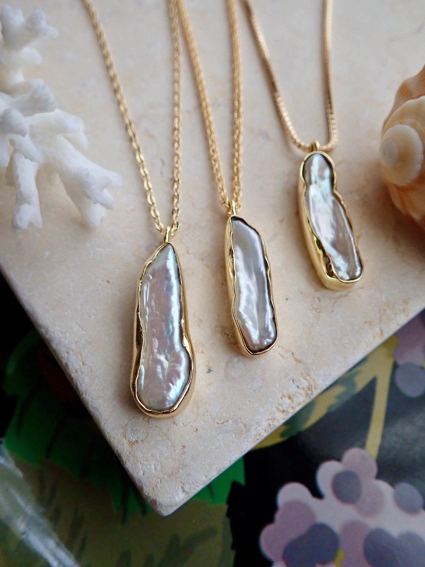 Baroque Pearl Pendant Necklace, Freshwater Pearl Necklace, June Birthstone ,Pearl Jewelry,Sister Best friend Gift,Dainty Gold Chain Necklace