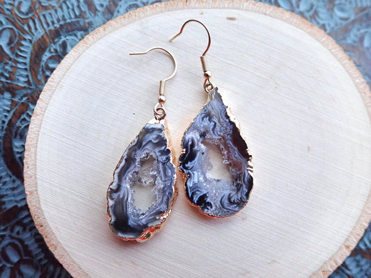 Little Galaxies Geode Earrings