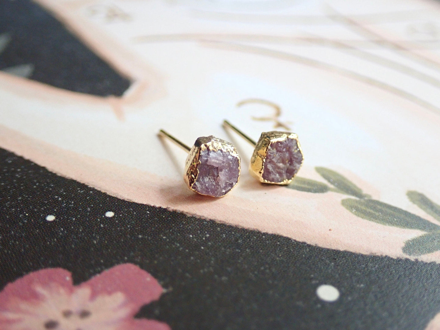 Rosa Raw Ruby Earrings