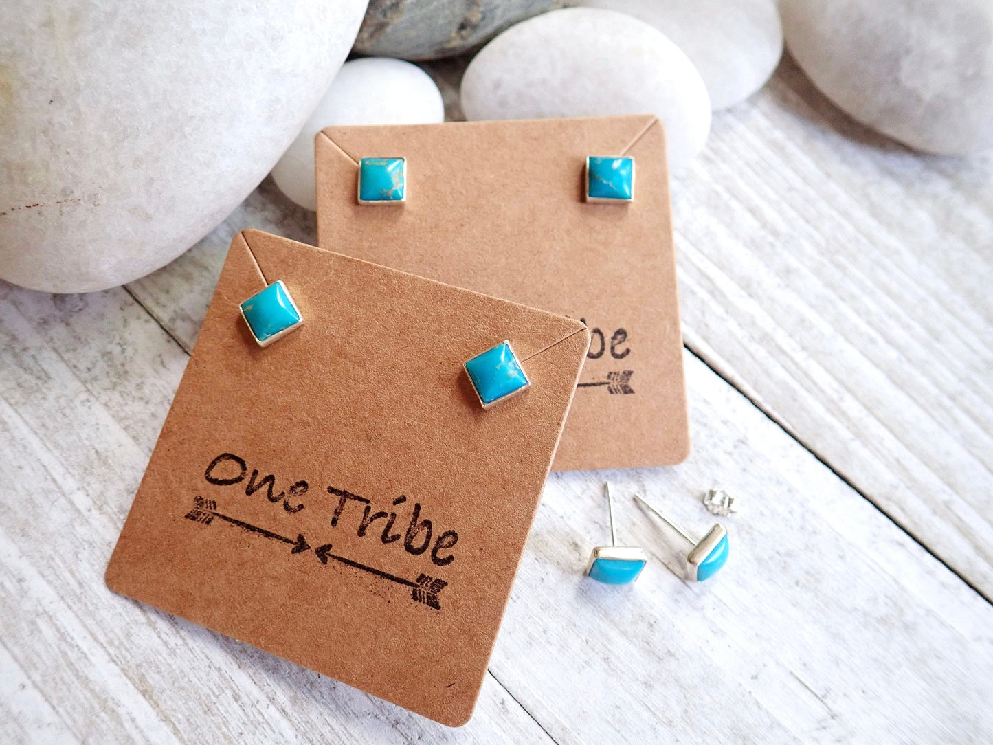 Turquoise Stud Earrings Sterling Silver Post, Turquoise Jewelry, December Birthstone Gift for Her, Hypo-allergenic Silver Gemstone Studs