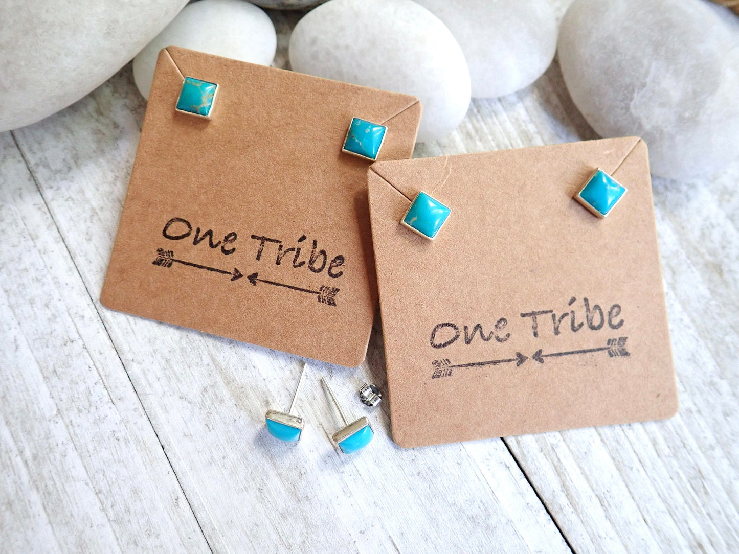Turquoise Stud Earrings Sterling Silver Post, Turquoise Jewelry, December Birthstone Gift for Her, Hypo-allergenic Silver Gemstone Studs
