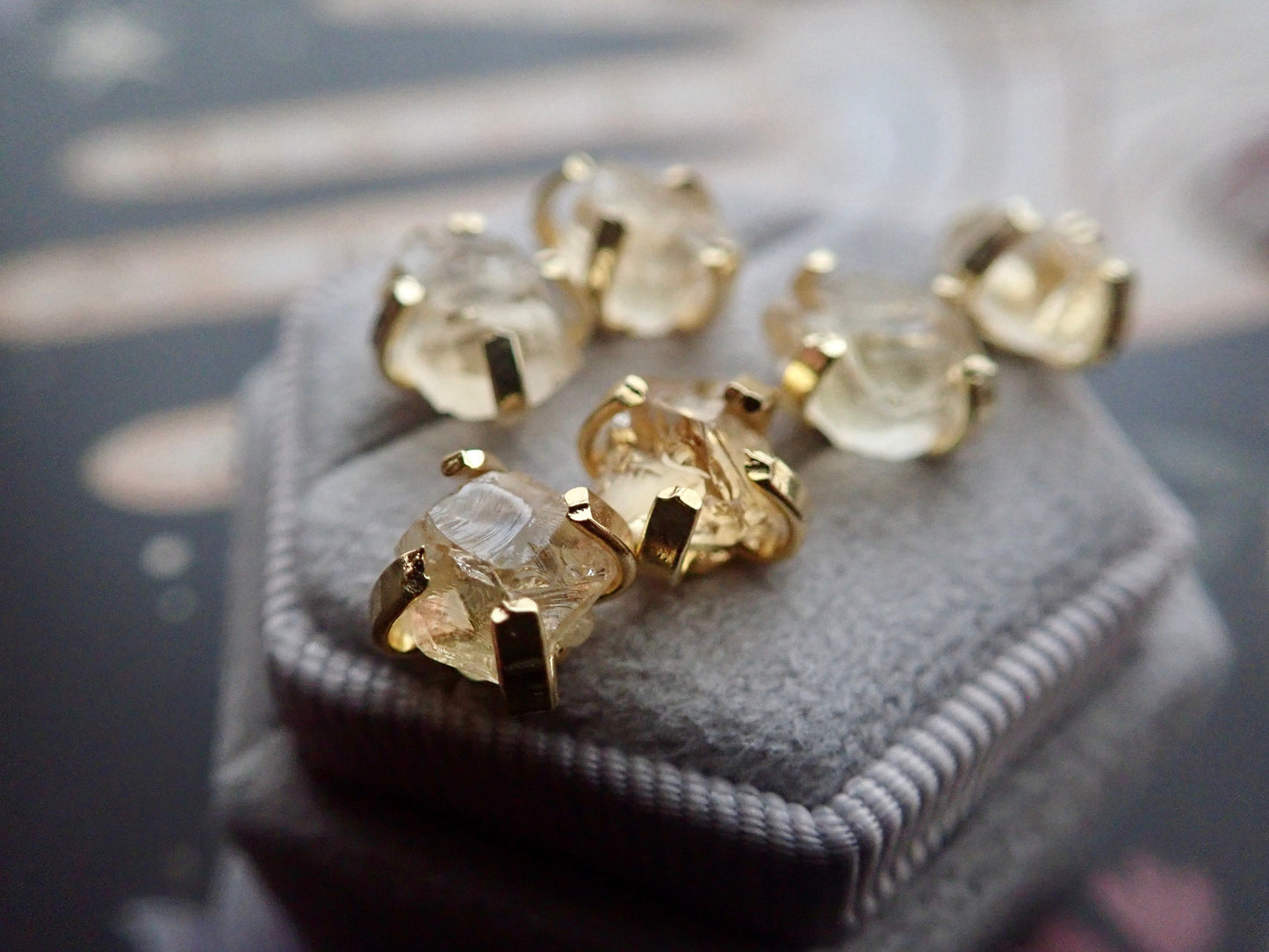 Raw Citrine Stud Earrings in Gold, Citrine Post Earrings Gold, November Birthstone Earrings Gift, Natural Crystal Earrings, Citrine Jewelry