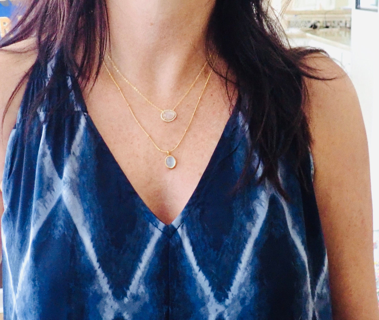 Waterproof Gemstone Necklace, Aquamarine Crystal Pendant Necklace, Aquamarine Jewelry, Birthstone Jewelry Gift for Her, Bridal Jewelry