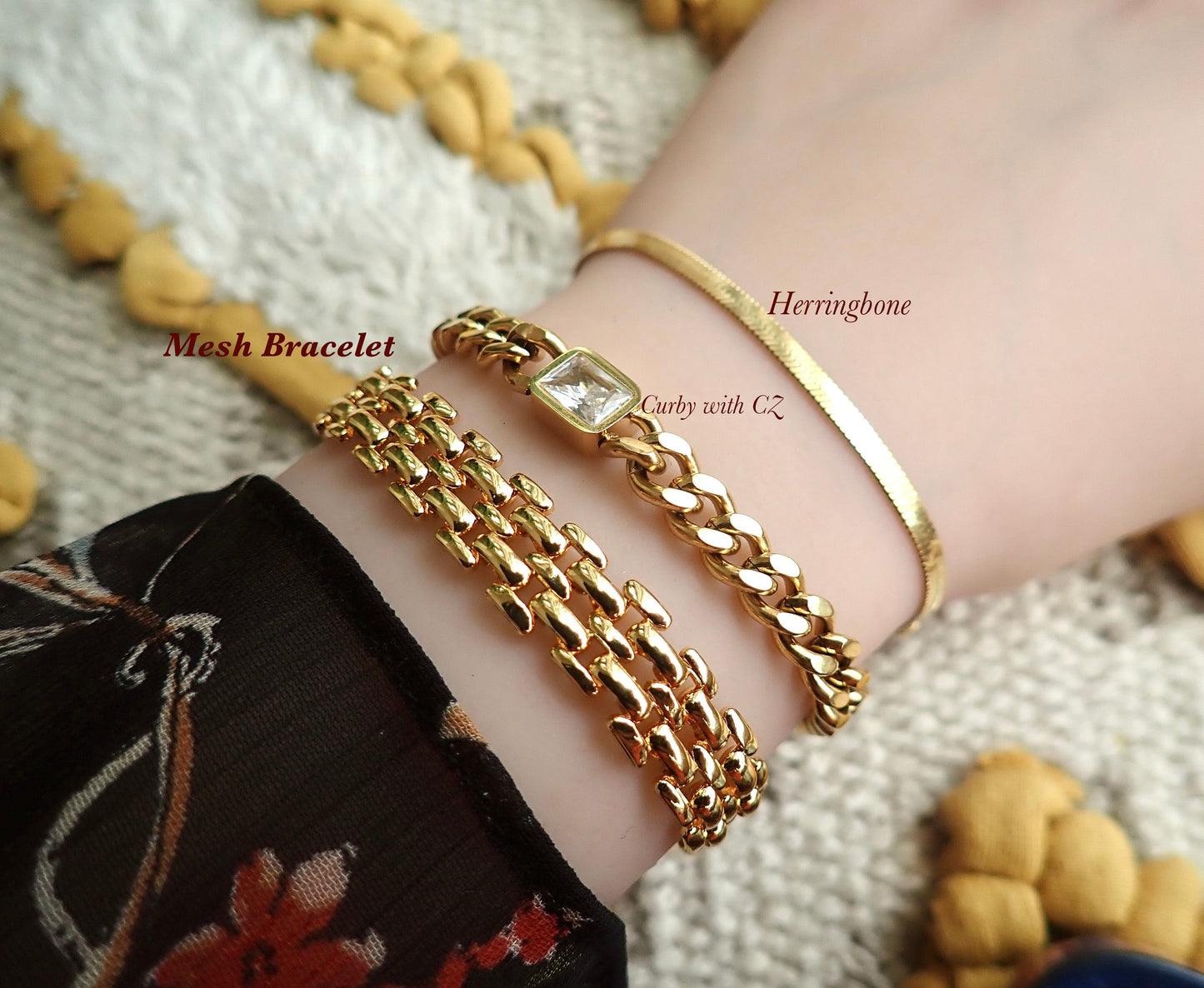 Chunky Curb Chain Bracelet With CZ Focal - No Tarnish Gold, 18K Gold Filled Stacking Bracelets, Everyday Minimalist Jewelry, Waterproof PVD Jewelry (Copy)