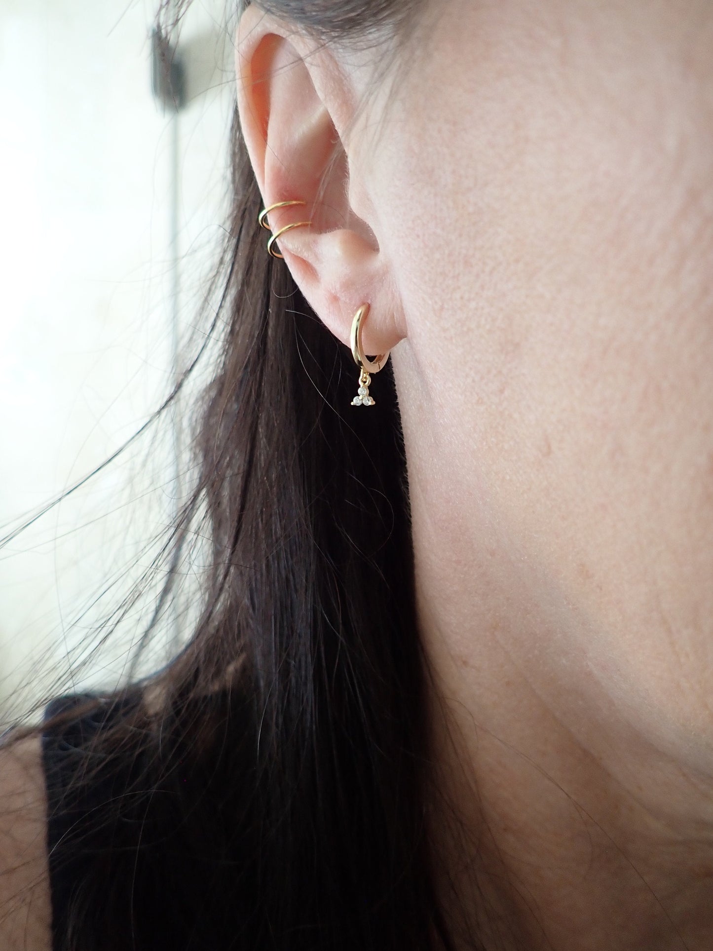 18K Gold Ear Cuff, Dainty Thin Ear Cuff, Double Cartilage Ear Wrap, No Piercing Unpierced Earring, Small Simple Dainty Ear Cuff,Gift for Her