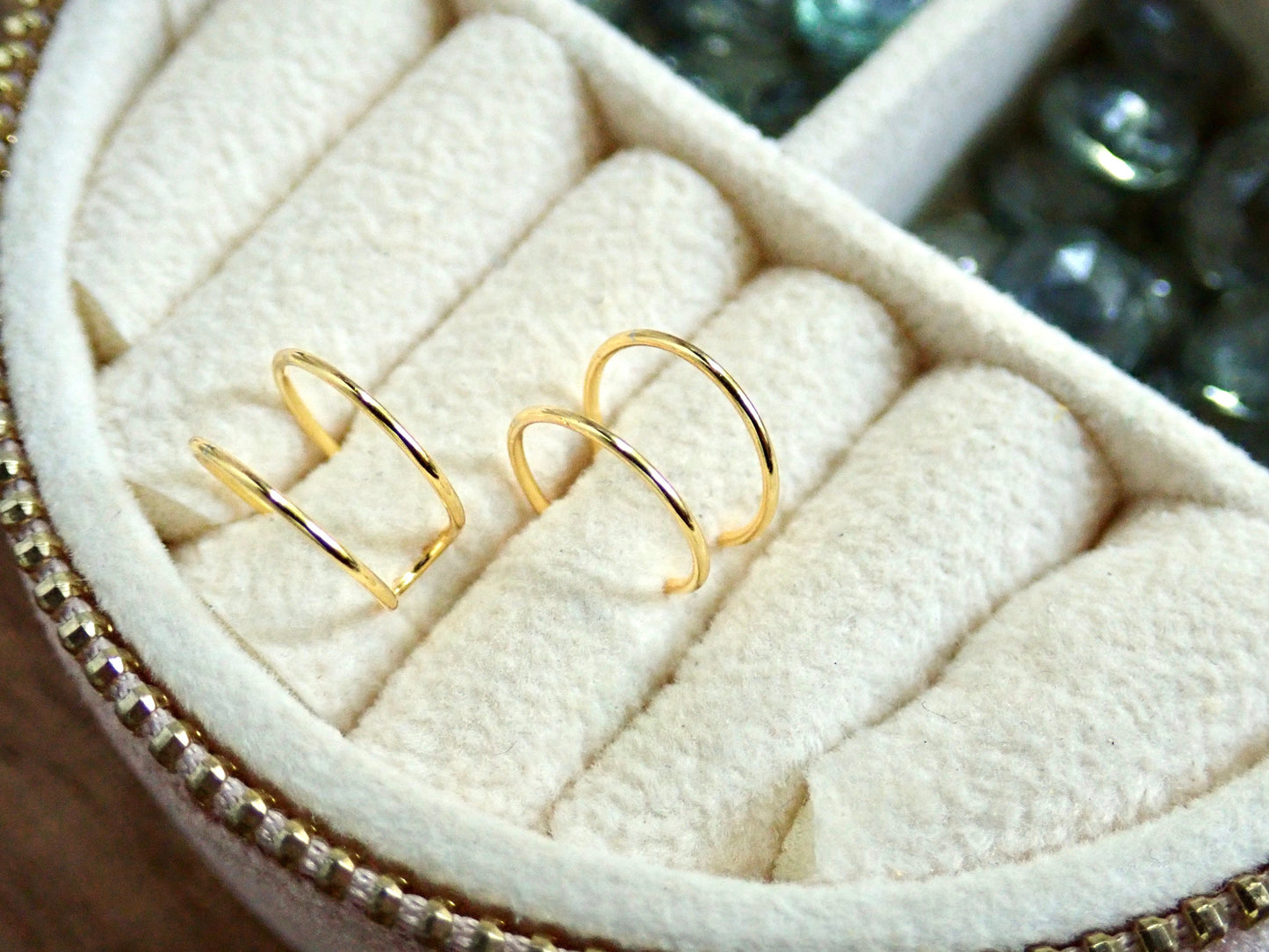 18K Gold Ear Cuff, Dainty Thin Ear Cuff, Double Cartilage Ear Wrap, No Piercing Unpierced Earring, Small Simple Dainty Ear Cuff,Gift for Her