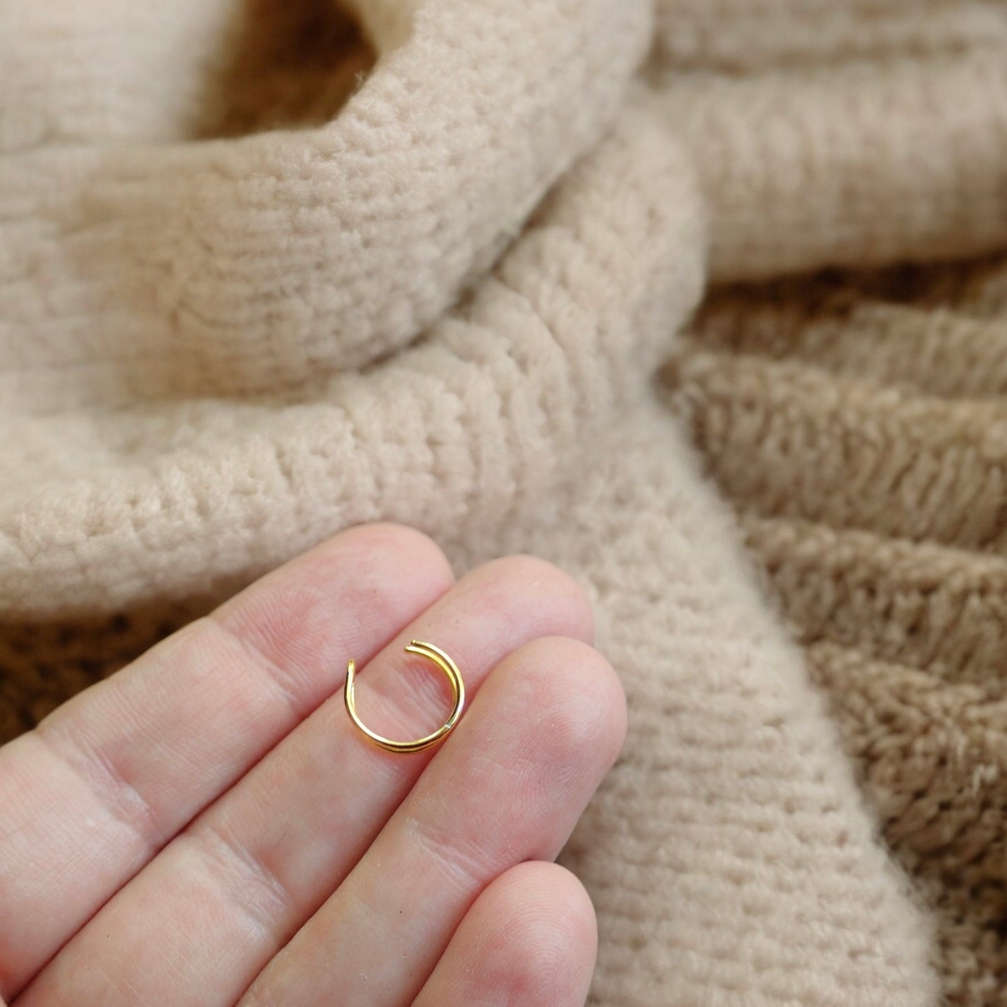18K Gold Ear Cuff, Dainty Thin Ear Cuff, Double Cartilage Ear Wrap, No Piercing Unpierced Earring, Small Simple Dainty Ear Cuff,Gift for Her