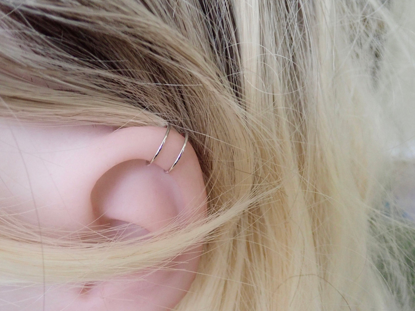 18K Gold Ear Cuff, Dainty Thin Ear Cuff, Double Cartilage Ear Wrap, No Piercing Unpierced Earring, Small Simple Dainty Ear Cuff,Gift for Her