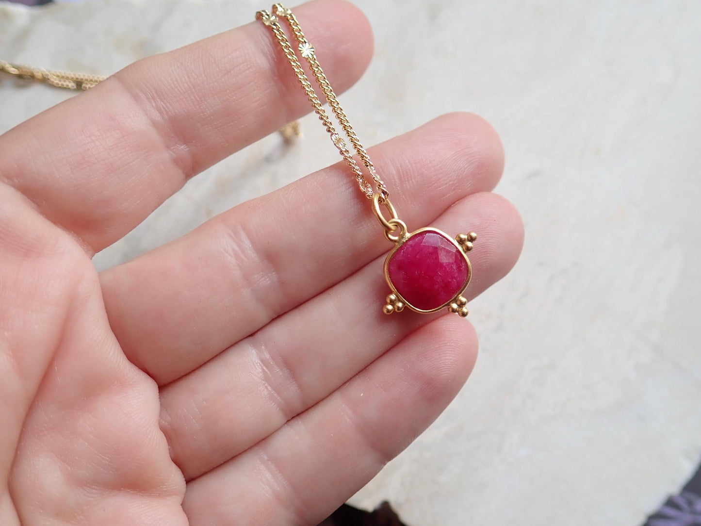 Blue Sapphire Crystal Necklace - 18K Gold Vermeil, September Birthstone Gift for Her