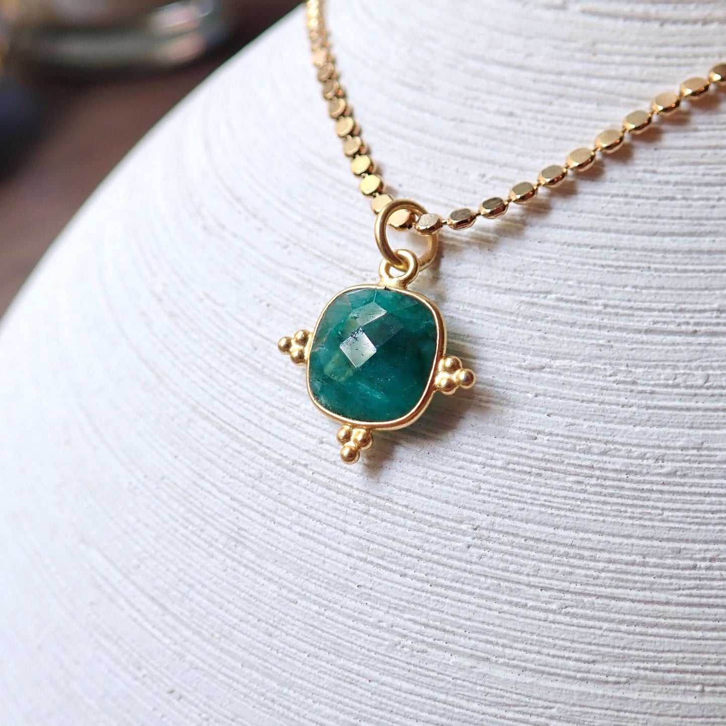 Blue Sapphire Crystal Necklace - 18K Gold Vermeil, September Birthstone Gift for Her