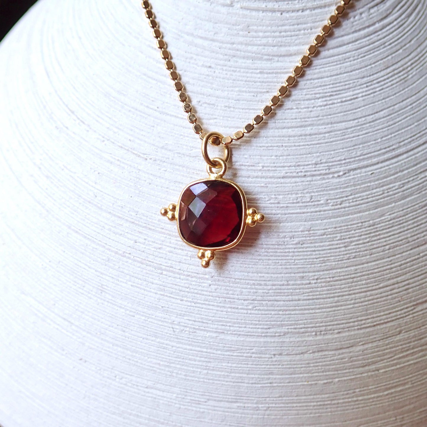 Blue Sapphire Crystal Necklace - 18K Gold Vermeil, September Birthstone Gift for Her