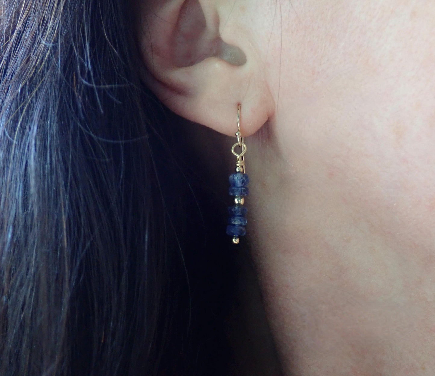 Blue Kyanite Dangle Earrings, Natural Kyanite Jewelry,September Birthstone Gift, Dainty Gemstone Dangles ,Blue Crystal Earrings,Gift for Her