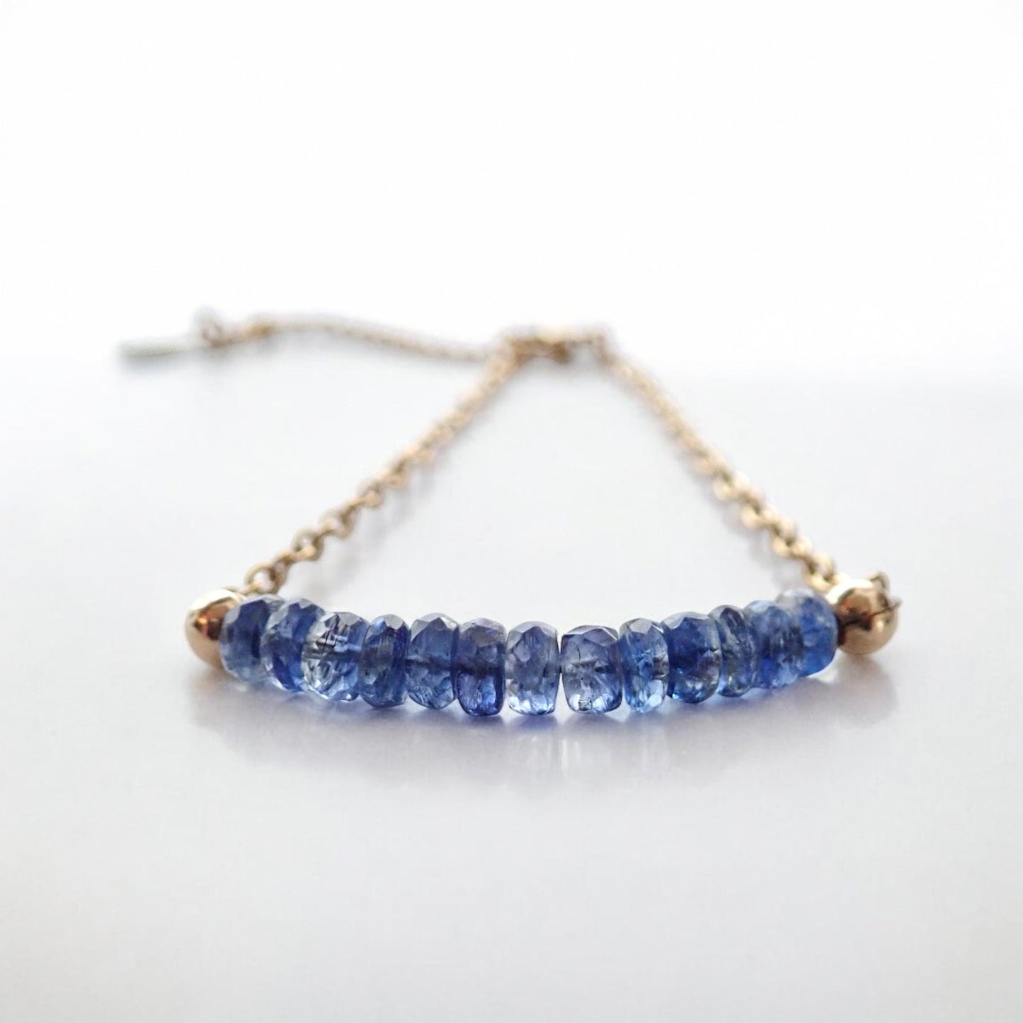 Dainty Blue Kyanite Chain Bracelet – 18k Gold Fill | Perfect for Layering
