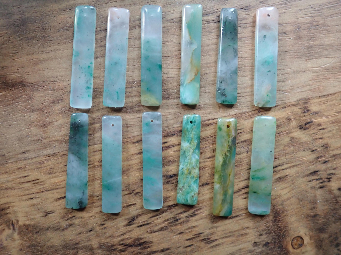 Men’s Leather Cord Necklace with Slim Rectangular Jade Pendant – Minimalist Natural Stone Jewelry – Handmade Green Jade Necklace