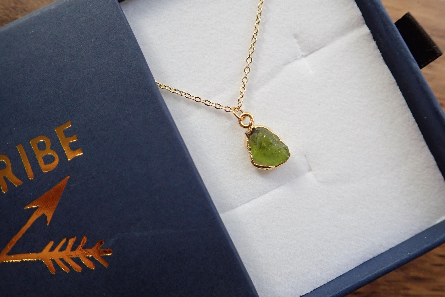 Dainty Raw Peridot Necklace, Natural Peridot Gemstone Necklace, August Birthstone Gift