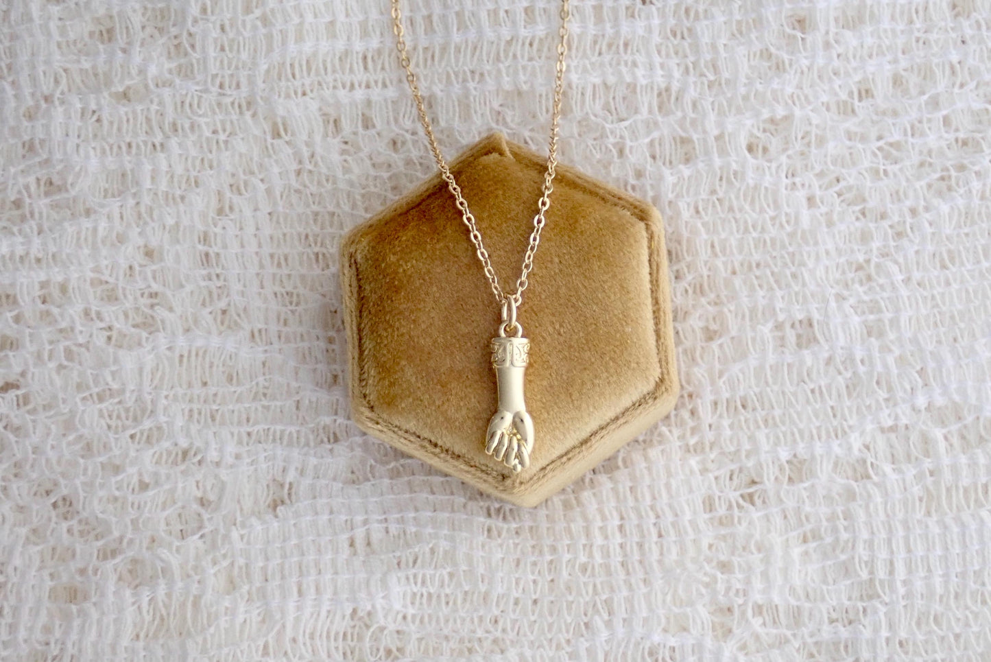 Dainty Mano Figa Hand Pendant Necklace – 14k Gold Filled Protection Charm on 18k Gold Fill Chaintection Necklace, Dainty Layering Necklace, Gift for Her