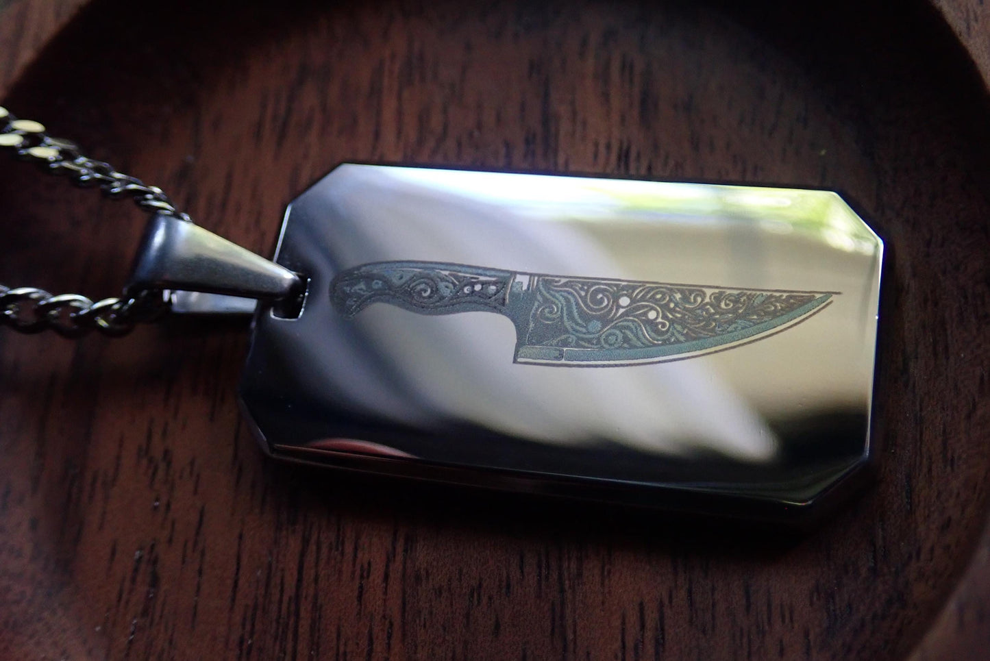 Chef Knife Necklace Stainless Steel Knife Necklace,Silver Chef’s Knife Pendant,Best Gifts for Chefs & Cooks, Mens No Tarnish Jewelry Silver