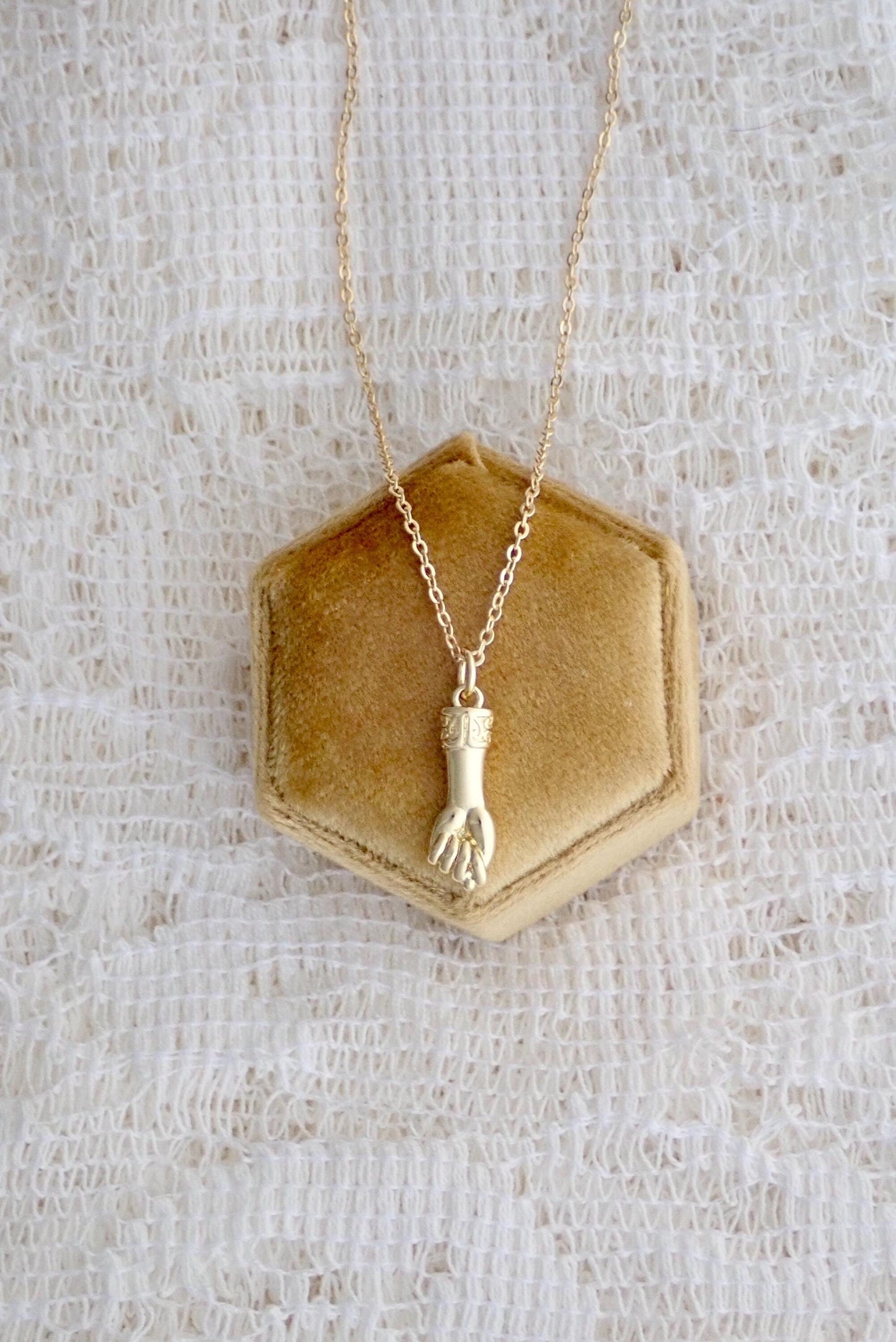 Dainty Mano Figa Hand Pendant Necklace – 14k Gold Filled Protection Charm on 18k Gold Fill Chaintection Necklace, Dainty Layering Necklace, Gift for Her