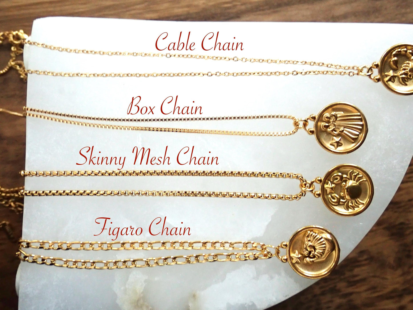 18k Gold Fill Zodiac Coin Necklace – Double-Sided Pendant with Raised Animal & Constellation, No-Tarnish Celestial Jewelry