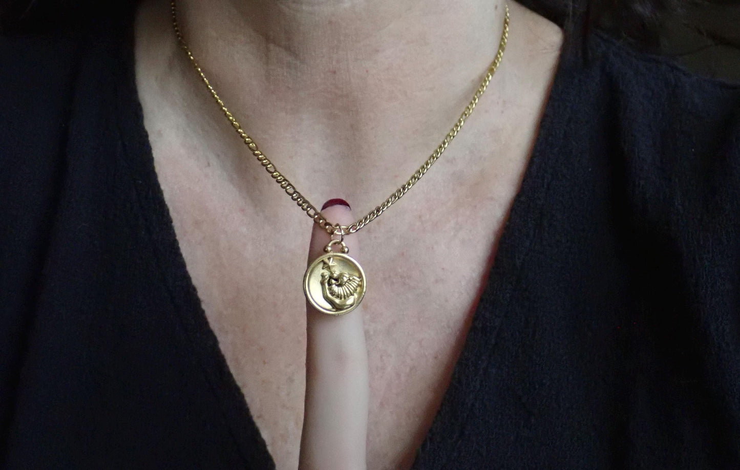 18k Gold Fill Zodiac Coin Necklace – Double-Sided Pendant with Raised Animal & Constellation, No-Tarnish Celestial Jewelry