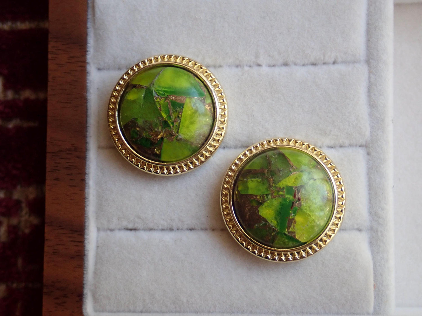 Large Peridot Stud Earrings, Mojave Gemstone Earrings, Statement Studs, August Birthstone Gift, Boho Gemstone Jewelry, Gift for Her