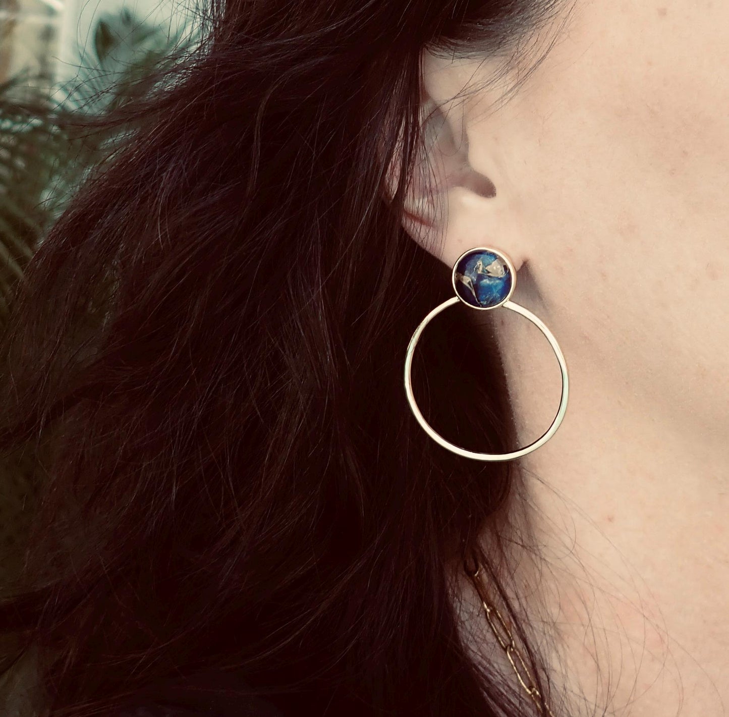 Peridot Hoop Earrings, Mojave Earrings Gold, August Birthstone Gift, Gemstone Hoops, Jade Earrings, Boho Gemstone Jewelry,Medium Gold Hoops