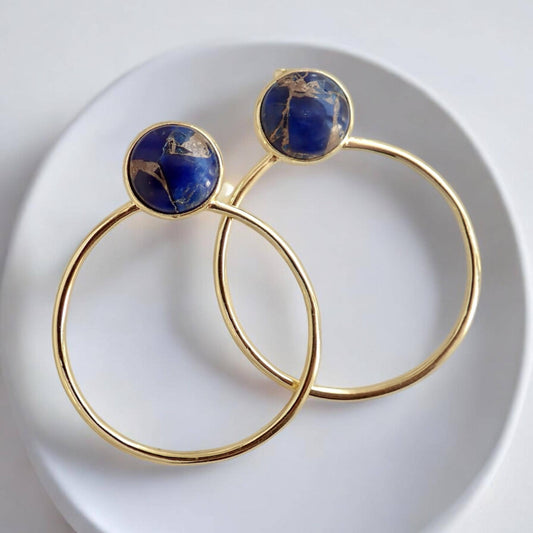 Peridot Hoop Earrings, Mojave  Earrings Gold, August Birthstone Gift, Gemstone Hoops, Jade Earrings, Boho Gemstone Jewelry,Medium Gold Hoops