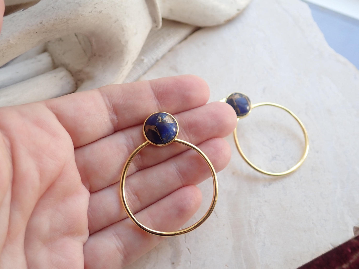 Peridot Hoop Earrings, Mojave Earrings Gold, August Birthstone Gift, Gemstone Hoops, Jade Earrings, Boho Gemstone Jewelry,Medium Gold Hoops