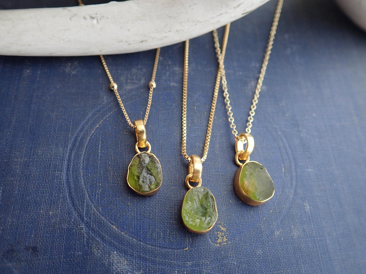 Raw Peridot Pendant Necklace, Handmade Gemstone Jewelry, Gold Fill Chain, August Birthstone Gift