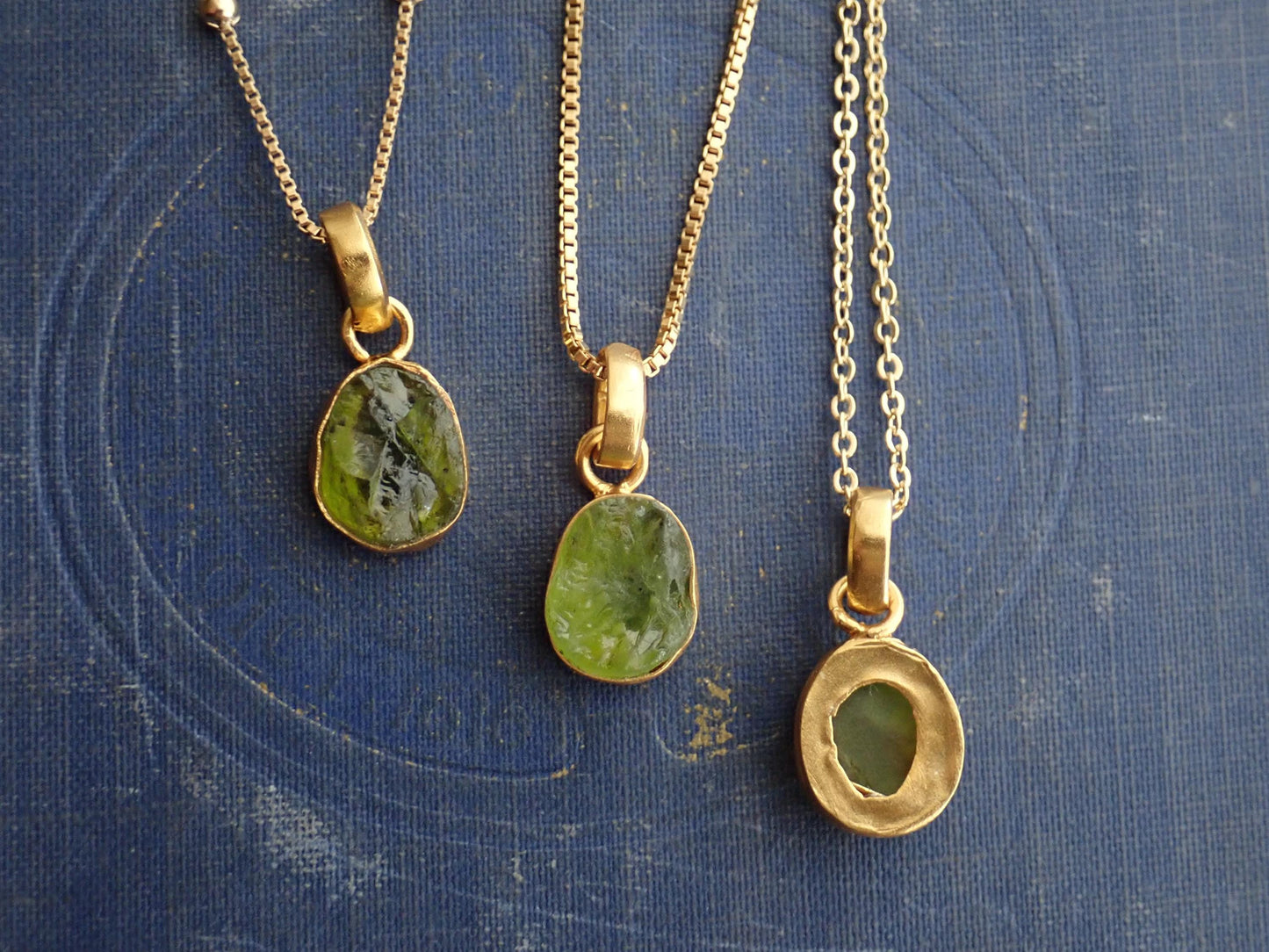 Raw Peridot Pendant Necklace, Handmade Gemstone Jewelry, Gold Fill Chain, August Birthstone Gift