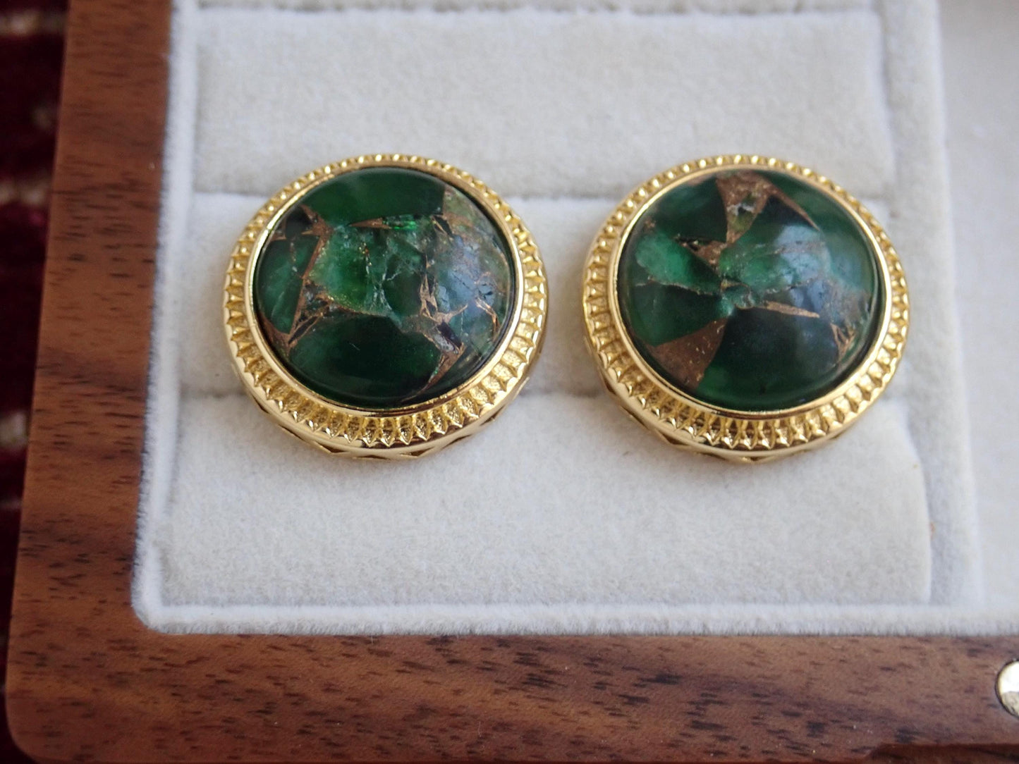 Large Emerald Stud Earrings, Mojave Gemstone Earrings, Statement Studs, May Birthstone Gift, Boho Gemstone Jewelry, Gift for Her