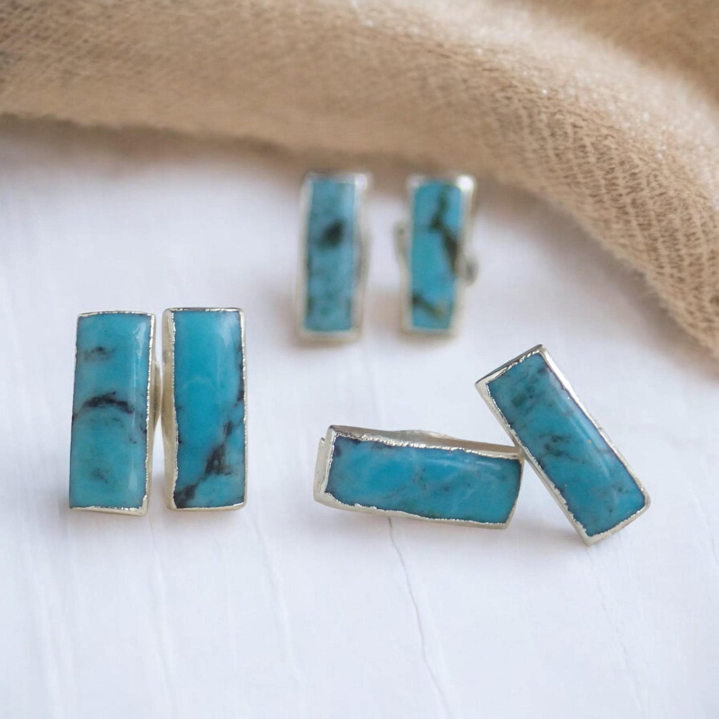 Turquoise Stud Earrings Silver, Blue Gemstone Earrings,Small Boho Studs,Dainty Turquoise Posts, Turquoise Jewelry,December Birthstone Gift