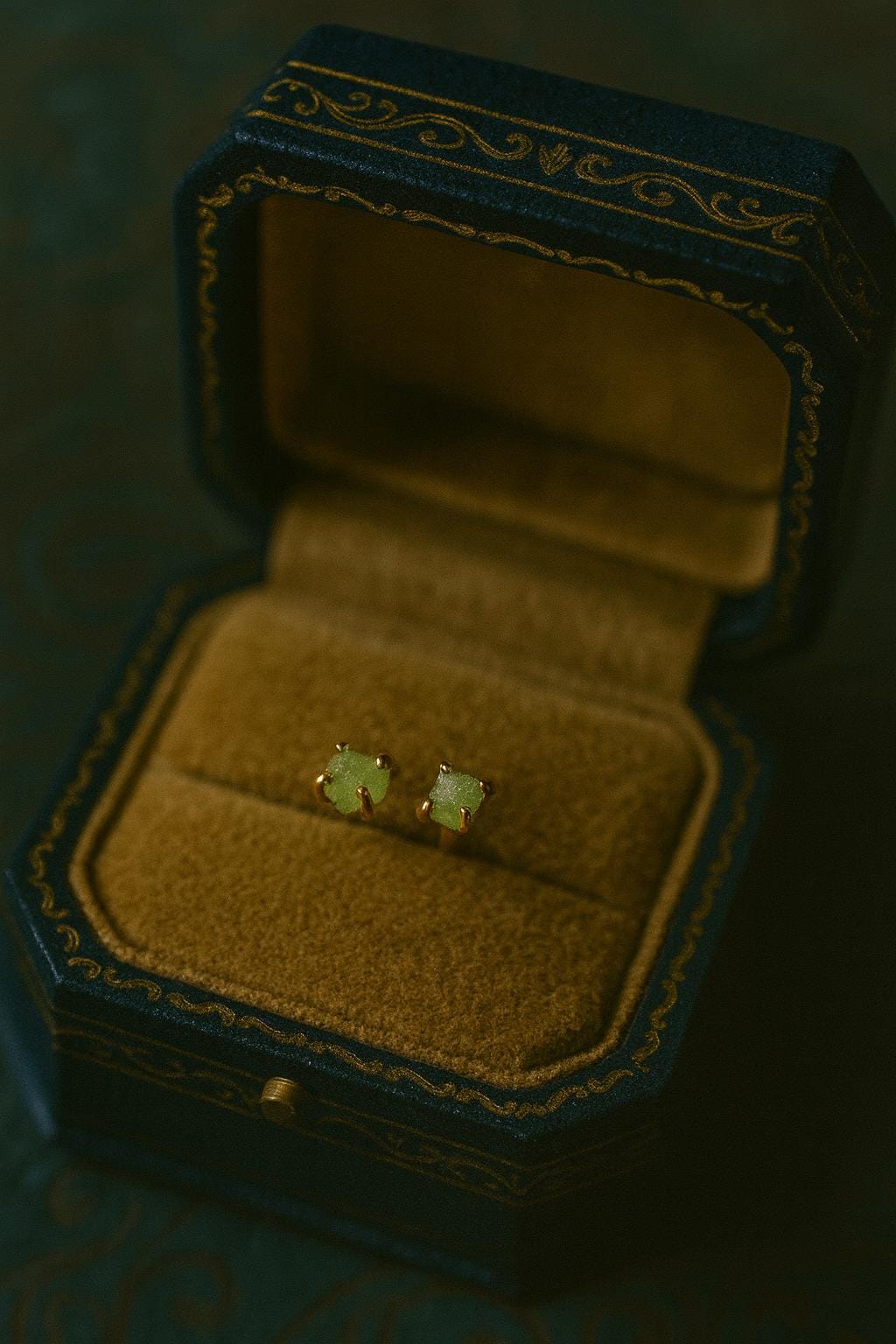 Tiny Peridot Gemstone Stud Earrings, |Second Piercing Earrings, August Birthstone Gift for Her