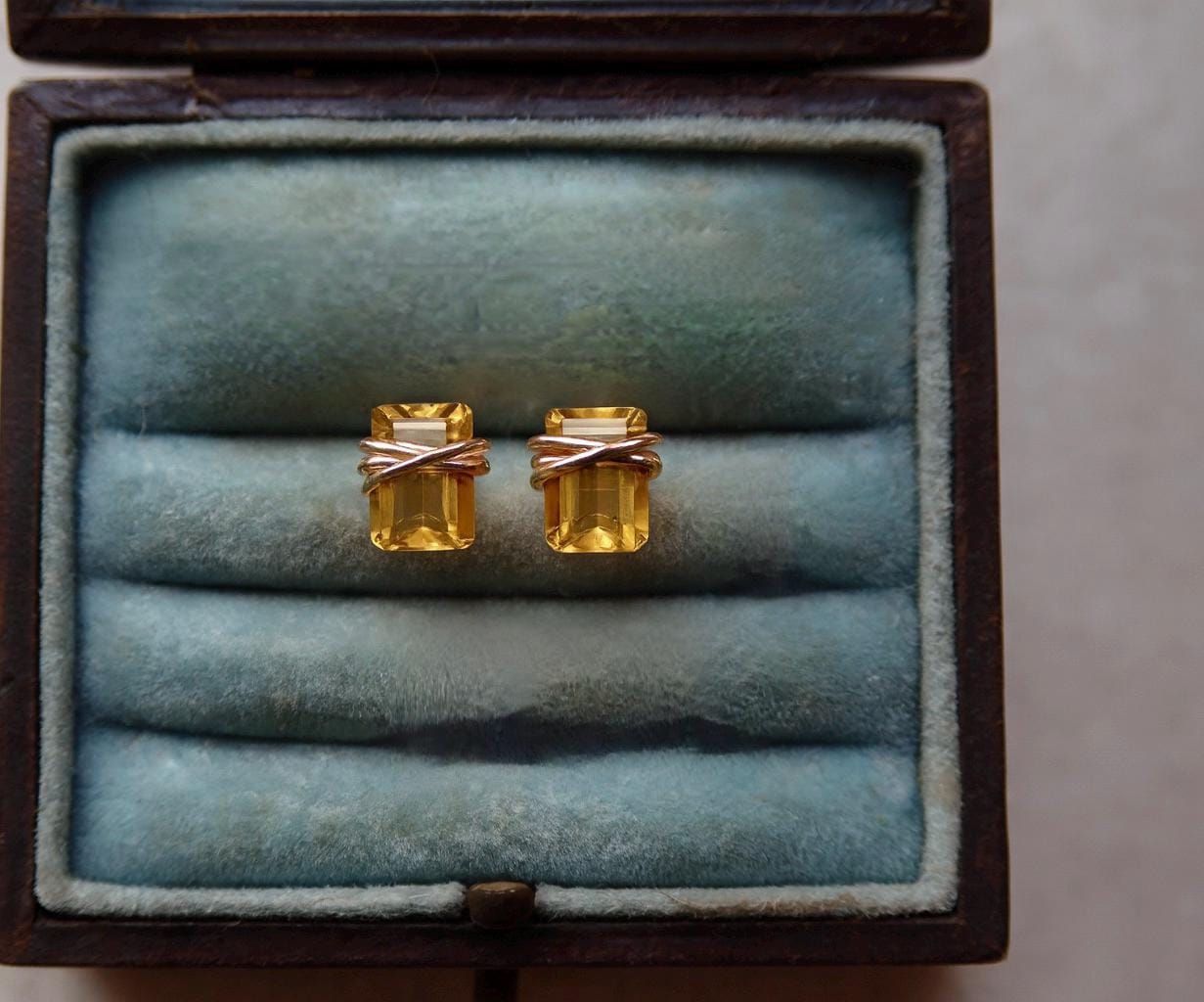 Dainty Citrine Stud Earrings 14k Gold Fill | Tiny Yellow Gemstone Earrings | November Birthstone Jewelry,Wire Wrapped Gemstone Post Earrings
