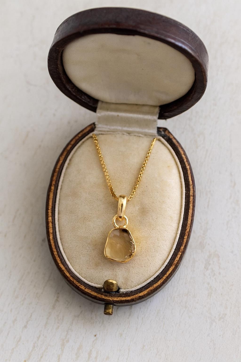 Raw Citrine Pendant Necklace - Genuine November Birthstone, Natural Gemstone Necklace with 18K Gold Fill Chain